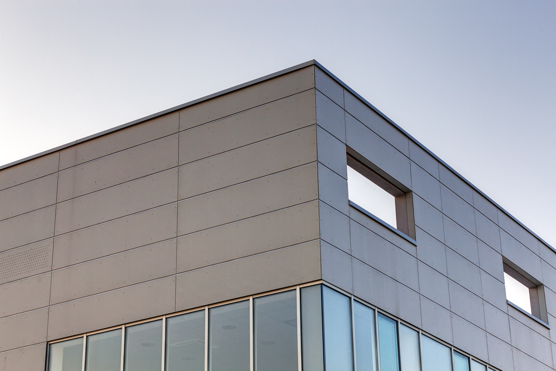 Aluminum facade on industrial building Aluminum facade on industrial building