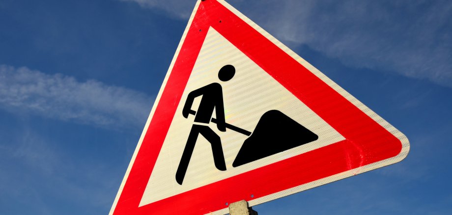 achtung baustelle Ein Baustellenschild