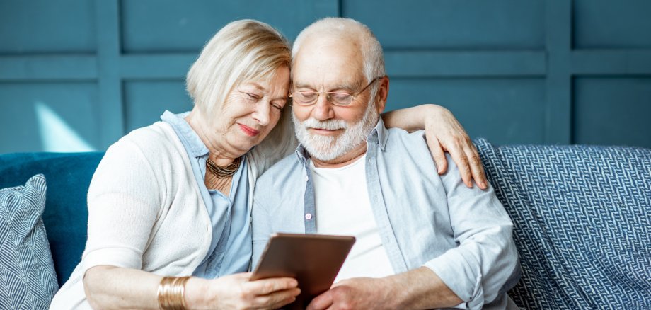 Senior couple with tablet at home Senior couple with tablet at home