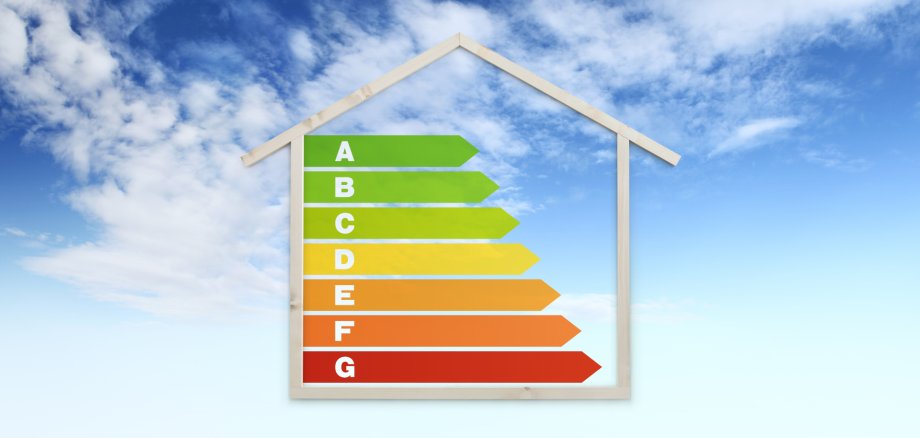 house shape and energy efficiency chart symbol, isolated on sky background, green buildings and save energy eco sustainability house shape and energy efficiency chart symbol, isolated on sky background, green buildings and save energy eco sustainability