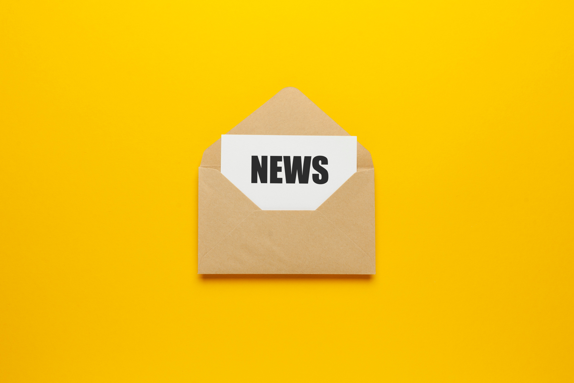 Address mailing of news by e-mail. Advertising message on yellow background. Address mailing of news by e-mail. Advertising message on yellow background.