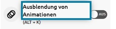 Ausblendung von Animation