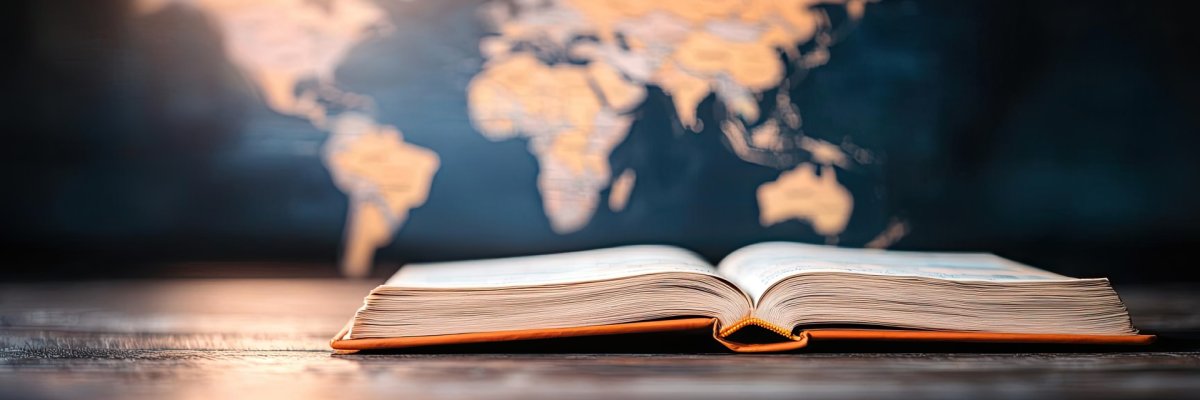 Ein offenes Buch vor einer