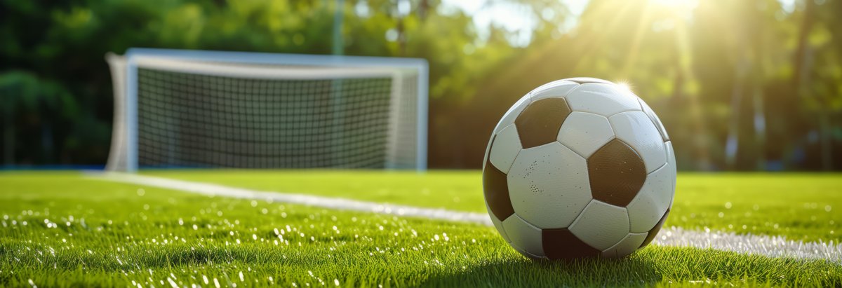 Ein Fußball auf einem Fußballplatz