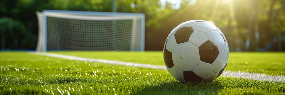 Ein Fußball auf einem Fußballplatz