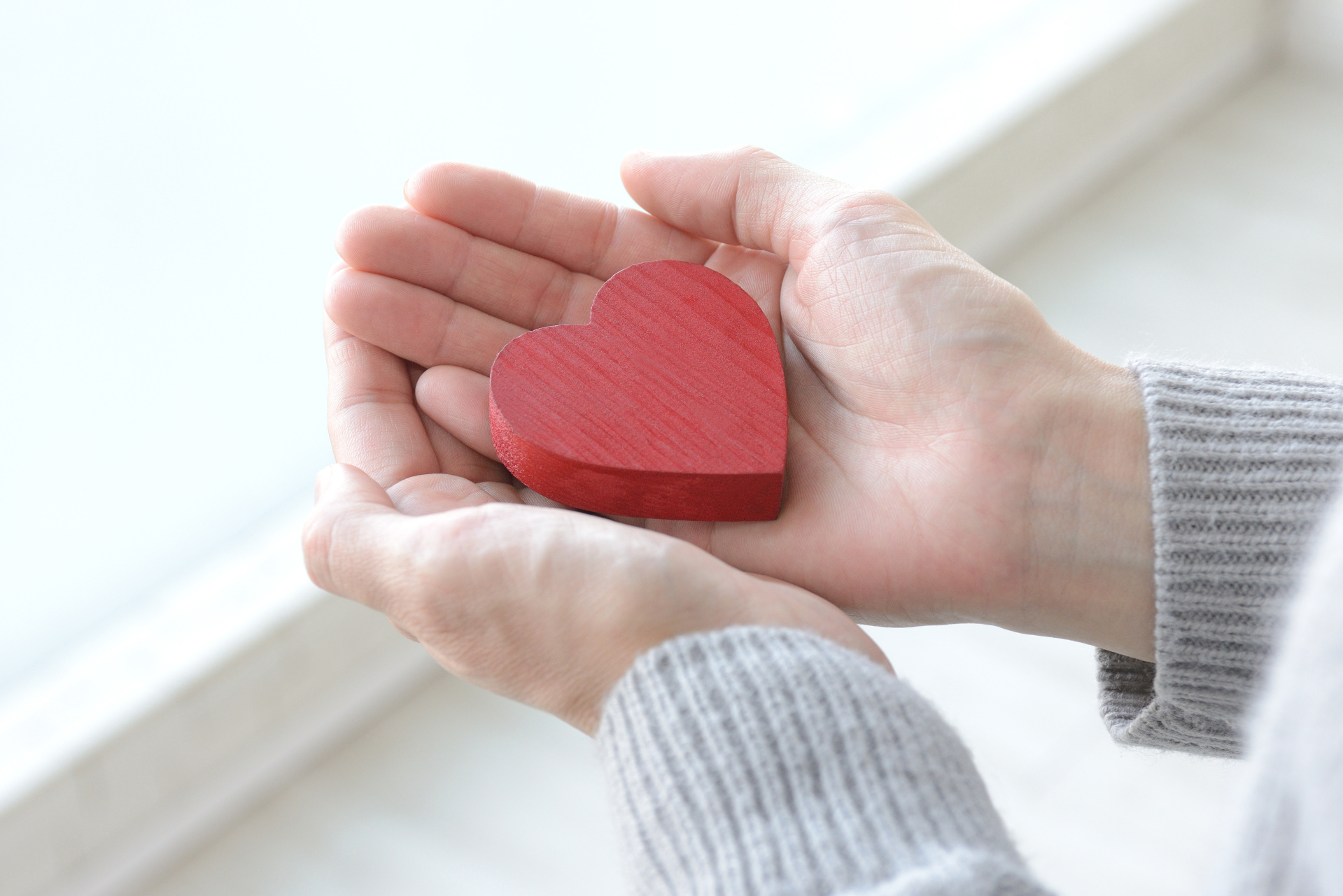 Ein Herz wird in den Händen gehalten