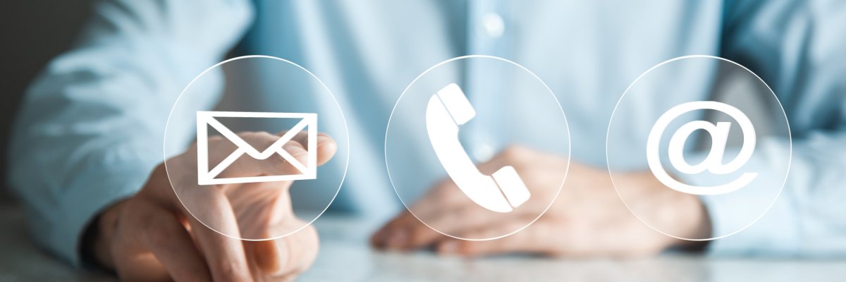 Businessman hand phone with virtual buttons Businessman hand phone with virtual buttons